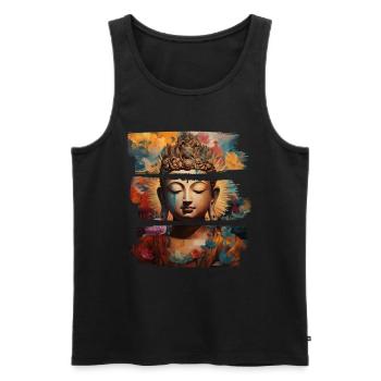 Buddhism Yoga Buddhist Zen Meditation Buddha - Men's Premium Organic Tank Top - black - Front - AI Model Male 178 light (178cm)