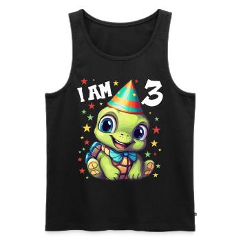I'm 3 Turtles Turtle 3rd Birthday - Men's Premium Organic Tank Top - black - Front - Michal (187cm)