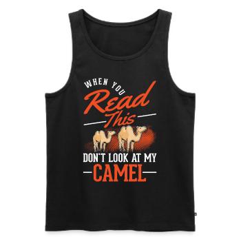 Camel Gift Dromedary Camel Large Camel - Men's Premium Organic Tank Top - black - Front - AI Model Male 178 light (178cm)