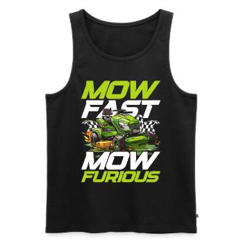 Rasenmäherrennen Mow Fast Mow Furious - Männer Premium Bio Tank Top - Schwarz - Vorne - Michal (187cm)