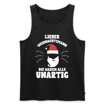 Lieber Weihnachtsmann die waren alle Unartig - Männer Premium Bio Tank Top - Schwarz - Vorne - Michal (187cm)