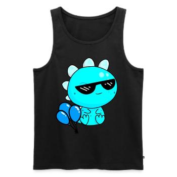 Drache Brille Luftballons Party Cool Jugendliche - Männer Premium Bio Tank Top - Schwarz - Vorne - Michal (187cm)