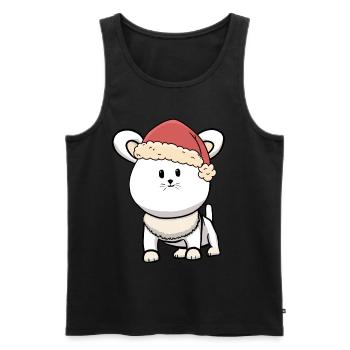 Xmas Katze Kitten Nikolaus Weihnachtsmann Miau - Männer Premium Bio Tank Top - Schwarz - Vorne - AI Model Male 178 light (178cm)
