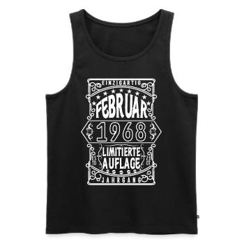 Geburtstag februar 1968, Geschenk Februar 1968. - Männer Premium Bio Tank Top - Schwarz - Vorne - Michal (187cm)