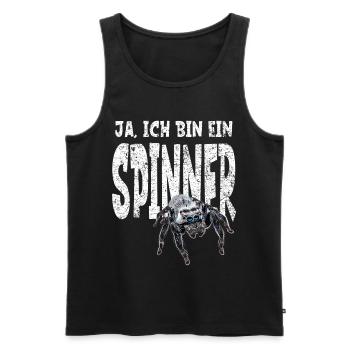 Lustiges Spinnen Halter Geschenk witziger Spruch - Männer Premium Bio Tank Top - Schwarz - Vorne - Michal (187cm)