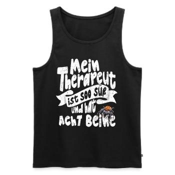 Lustiger Spruch Springspinnen Halter mit Humor - Männer Premium Bio Tank Top - Schwarz - Vorne - Michal (187cm)