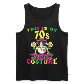 This Is My 70s Costume 70er Motto Party Kostüm - Männer Premium Bio Tank Top - Schwarz - Vorne - Michal (187cm)