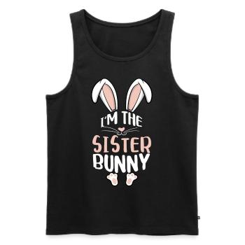 Je suis la sœur lapin - Débardeur bio Premium Homme - noir - Devant - AI Model Male 178 light (178cm)