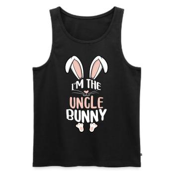 Je suis l’oncle lapin - Débardeur bio Premium Homme - noir - Devant - AI Model Male 178 light (178cm)