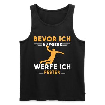 Handball Kinder Geschenke Handballer Zubehör - Männer Premium Bio Tank Top - Schwarz - Vorne - Michal (187cm)