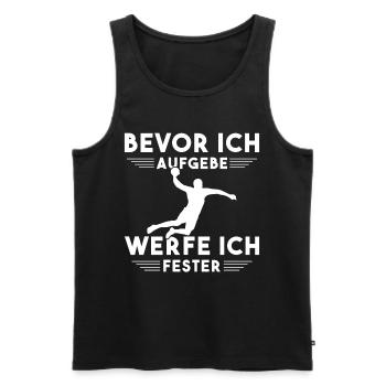 Handball Kinder Geschenke Handballer Zubehör - Männer Premium Bio Tank Top - Schwarz - Vorne - Michal (187cm)