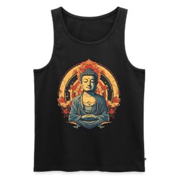 Buddhism Yoga Buddhist Zen Meditation Buddha - Men's Premium Organic Tank Top - black - Front - AI Model Male 178 light (178cm)