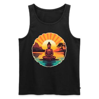 Buddhism Yoga Buddhist Zen Meditation Buddha - Men's Premium Organic Tank Top - black - Front - Michal (187cm)
