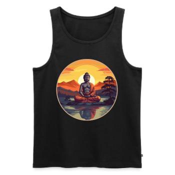 Buddhism Yoga Buddhist Zen Meditation Buddha - Men's Premium Organic Tank Top - black - Front - AI Model Male 178 light (178cm)
