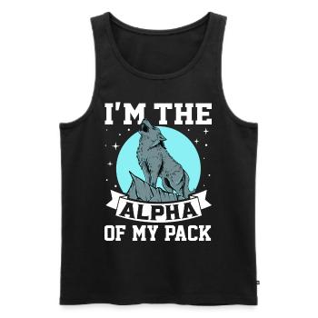 Funny wolf - Men's Premium Organic Tank Top - black - Front - AI Model Male 178 light (178cm)