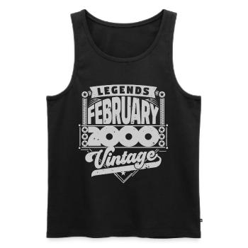 Jahrgang Geburtstag Februar 2000, Februar 2000. - Männer Premium Bio Tank Top - Schwarz - Vorne - Michal (187cm)