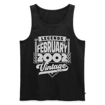 Vintage Birthday February 2002, February 2002. - Men's Premium Organic Tank Top - black - Front - Michal (187cm)
