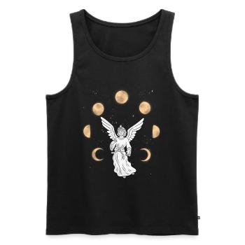 Engel Himmel Mond himmlisch Fantasy Esoterik - Männer Premium Bio Tank Top - Schwarz - Vorne - Michal (187cm)