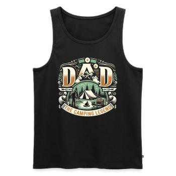Fête des pères papa la légende du camping papa papa - Débardeur bio Premium Homme - noir - Devant - Michal (187cm)