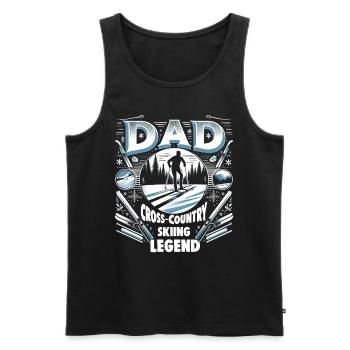 Fête des pères PAPA la légende du ski de fond Papa - Débardeur bio Premium Homme - noir - Devant - Michal (187cm)