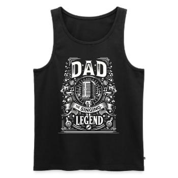Fête des pères papa la légende du chant papa - Débardeur bio Premium Homme - noir - Devant - Michal (187cm)