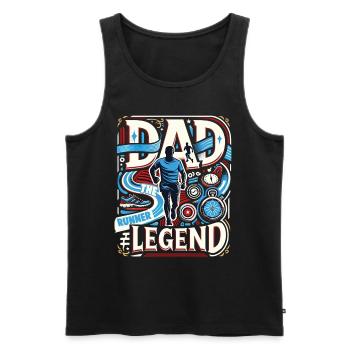 Vatertag DAD the Runner Legend Papa - Männer Premium Bio Tank Top - Schwarz - Vorne - AI Model Male 178 light (178cm)