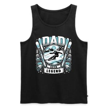 Father's Day DAD the Skier Legend Dad - Men's Premium Organic Tank Top - black - Front - AI Model Male 178 light (178cm)