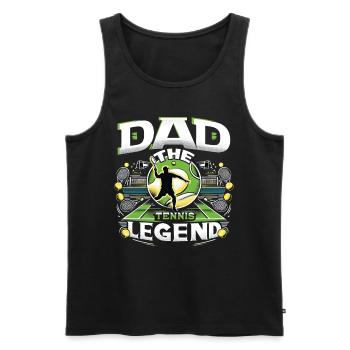 Fête des pères PAPA la légende du tennis Papa Papa - Débardeur bio Premium Homme - noir - Devant - Michal (187cm)