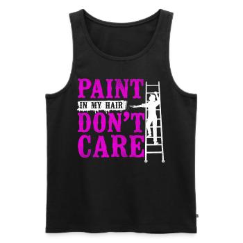 Peintre en bâtiment Décorateur Femme - Débardeur bio Premium Homme - noir - Devant - Michal (187cm)