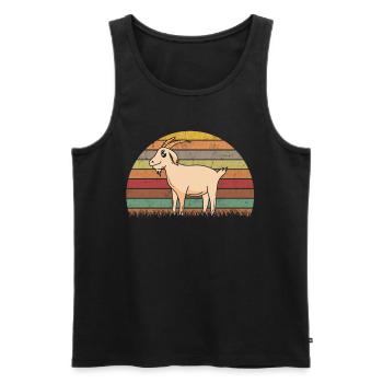 Ziegen Retro Ziegenwirt Vintage Ziege - Männer Premium Bio Tank Top - Schwarz - Vorne - AI Model Male 178 light (178cm)