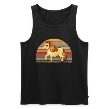 Shetland Pony Retro - Männer Premium Bio Tank Top - Schwarz - Vorne - Michal (187cm)