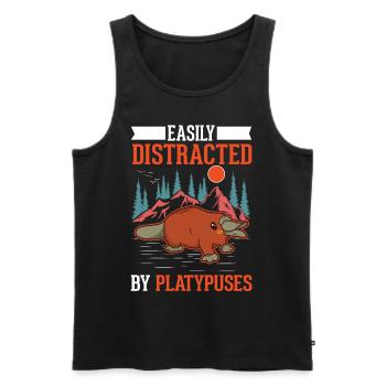 Easily distracted by Platypuses Platypus - Men's Premium Organic Tank Top - black - Front - Michal (187cm)
