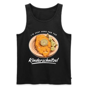 I'm Just Here For The Kinderschnitzel - Männer Premium Bio Tank Top - Schwarz - Vorne - Michal (187cm)