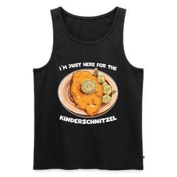 I'm Just Here For The Kinderschnitzel - Männer Premium Bio Tank Top - Schwarz - Vorne - Michal (187cm)