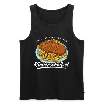 I'm Just Here For The Kinderschnitzel - Männer Premium Bio Tank Top - Schwarz - Vorne - Michal (187cm)