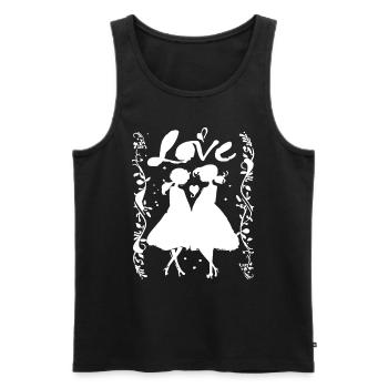 Liebesgrafik für Frauen mit Liebe - Männer Premium Bio Tank Top - Schwarz - Vorne - AI Model Male 178 light (178cm)