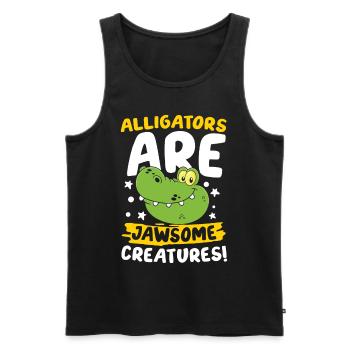 Alligators Are Jawsome Creatures für Krokodil - Männer Premium Bio Tank Top - Schwarz - Vorne - Michal (187cm)