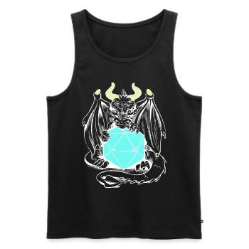 dragon, creature, mythical creature, fairy tale, fairy tale character - Men's Premium Organic Tank Top - black - Front - AI Model Male 178 light (178cm)