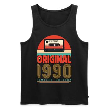 Vintage 1990 Geburtstagsgeschenk. Retro 1990. - Männer Premium Bio Tank Top - Schwarz - Vorne - AI Model Male 178 light (178cm)