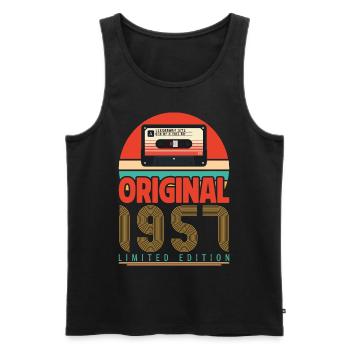 Jahrgang 1957 Jubiläumsgeschenk. Retro 1957. - Männer Premium Bio Tank Top - Schwarz - Vorne - Michal (187cm)