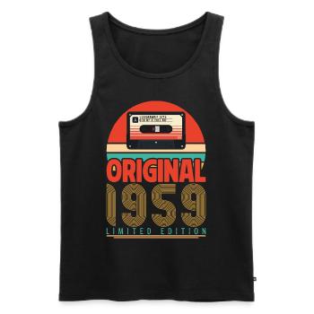 Jahrgang 1959 Jubiläumsgeschenk. Retro 1959. - Männer Premium Bio Tank Top - Schwarz - Vorne - Michal (187cm)