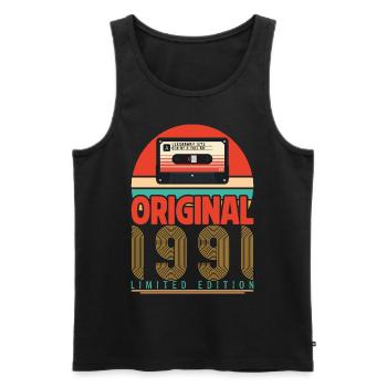 Vintage 1991 Geburtstagsgeschenk. Retro 1991. - Männer Premium Bio Tank Top - Schwarz - Vorne - Michal (187cm)