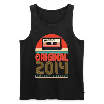 Vintage Birthday Gift 2014. Retro 2014. - Men's Premium Organic Tank Top - black - Front - AI Model Male 178 light (178cm)