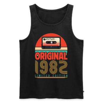 Jahrgang 1982 Jubiläumsgeschenk. Retro 1982. - Männer Premium Bio Tank Top - Schwarz - Vorne - Michal (187cm)