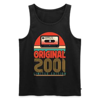 Vintage 2001 Birthday Gift. Retro 2001. - Men's Premium Organic Tank Top - black - Front - AI Model Male 178 light (178cm)