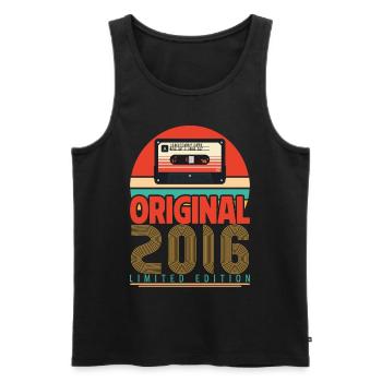 Vintage Birthday Gift 2016. Retro 2016. - Men's Premium Organic Tank Top - black - Front - Michal (187cm)