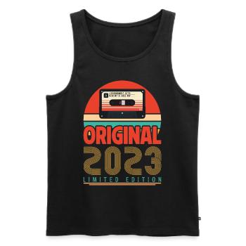 Vintage Geburtstagsgeschenk 2023. Retro 2023. - Männer Premium Bio Tank Top - Schwarz - Vorne - AI Model Male 178 light (178cm)