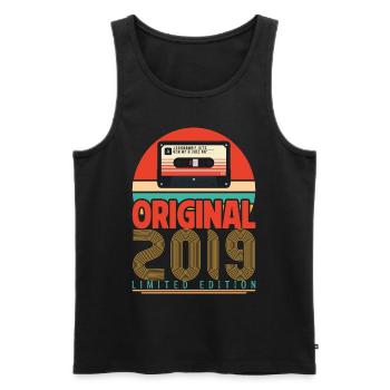 Cadeau Anniversaire Vintage 2019. Rétro 2019. - Débardeur bio Premium Homme - noir - Devant - AI Model Male 178 light (178cm)