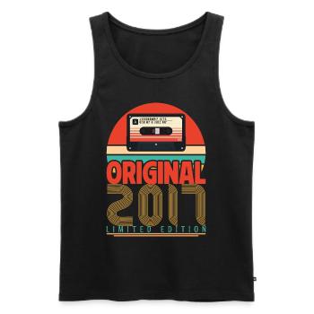 Vintage-Geburtstagsgeschenk 2017. Retro 2017. - Männer Premium Bio Tank Top - Schwarz - Vorne - Michal (187cm)