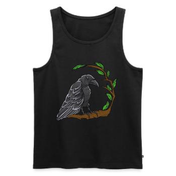 Crow, Raven, Raven, Birds, Fairy Tale Character, Wildlife, Forest - Men's Premium Organic Tank Top - black - Front - AI Model Male 178 light (178cm)